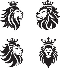 lion head logo icon vector illustration 