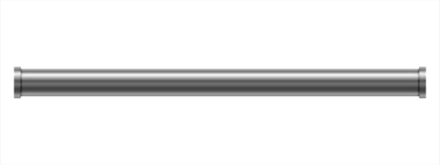 Foto op Canvas Cylinder metal straight pipe in realistic style. Stainless steel pipe for sewerage, water supply systems, industrial and construction. Vector illustration isolated on white background. © Art_freeman