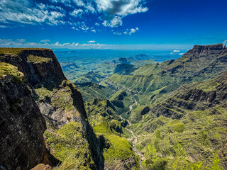 View from the top of Tugela Falls in Drakensberg, South Africa