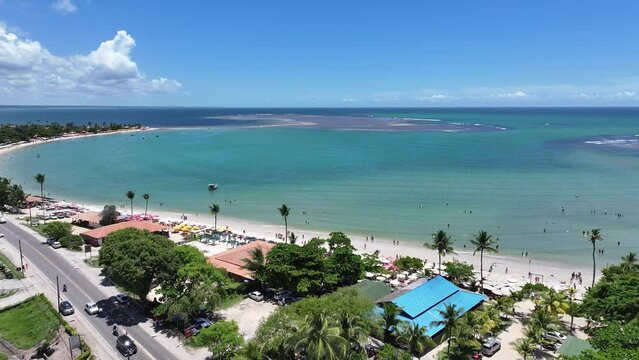 Coroa Vermelha Beach At Santa Cruz Cabralia Bahia Brazil. Maritime Santa Cruz Cabralia Bahia. Paradise Island Landscape Leisure Beautiful. Paradise Island Seaside Leisure Waterfront Coast.