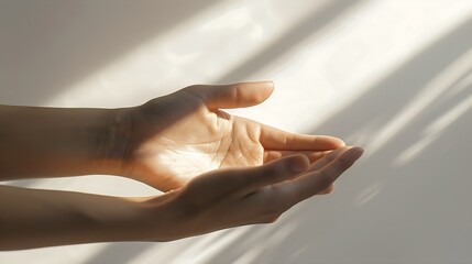 serenity in sunlight: hands catching the rays