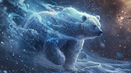 running bear fantasy galaxy art