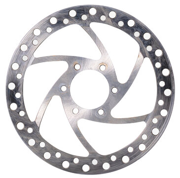 Bicycle brake disc on isolated background.