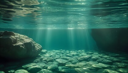 Reflection of light from beneath crystal clear water