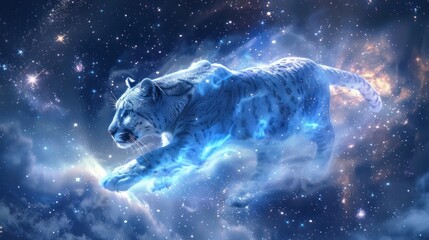 wild beast painting fantasy galaxy art