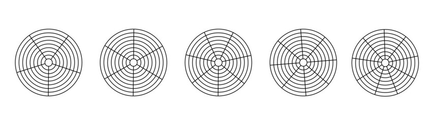 Circle diagram of life style balance. Device gauge or radar coordinate screen template. PNG