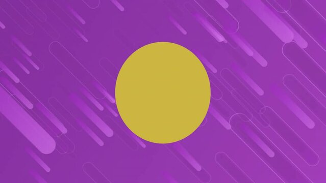 Animation of spot over purple shapes falling