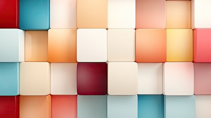 Colorful squares 3D pattern, tile, texture, background. Colored 3D cubes background illustration. Geometric background made of squares, square tiles or cubes.