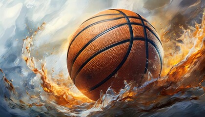 High-quality. Basketball ball over white background.  - obrazy, fototapety, plakaty