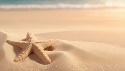 Fototapeta na wymiar starfish on the beach, sea in the background