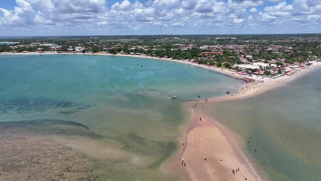 Coroa Vermelha Beach At Santa Cruz Cabralia Bahia Brazil. Maritime Santa Cruz Cabralia Bahia. Paradise Skyline Recreation Beautiful. Paradise Sea Recreation Waterfront Shore.