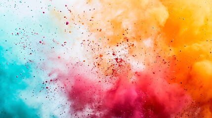 Fototapeta premium Colorful Holi festival colors over plain surface