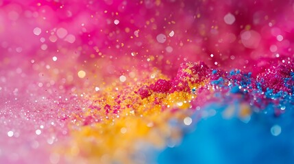 Colorful Holi festival colors over plain surface
