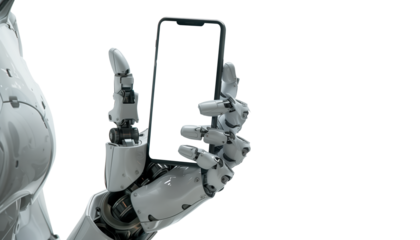 robotic hand holding a cell phone isolated, artificial intelligence generating videos, OpenAI, Sora
