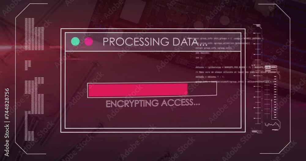 Poster animation of data processing over computing board