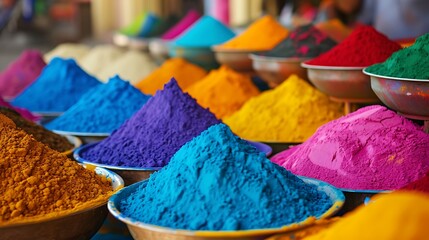 Indian Festival Holi colors in bowl