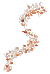 Pile of white and pink Himalayan salt, close up