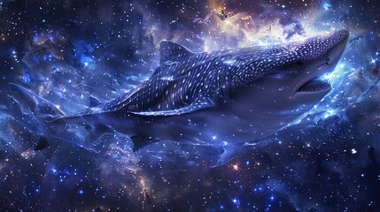 wild  shark fantasy galaxy art