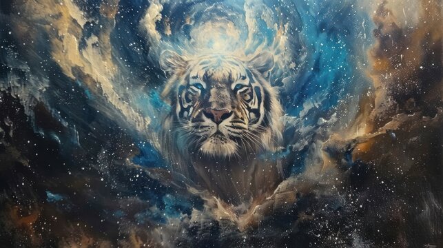 tiger fantasy galaxy art