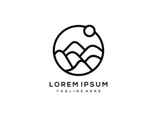 mountain logo vector design template . line mountain logo