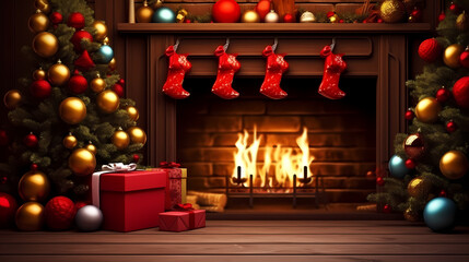 Fototapeta na wymiar Christmas and New Year holidays frame