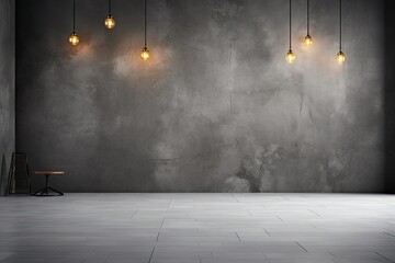 Illuminated Gray Background for Studio Photoshoots. Dark Grey Backdrop with a Centered Light - obrazy, fototapety, plakaty