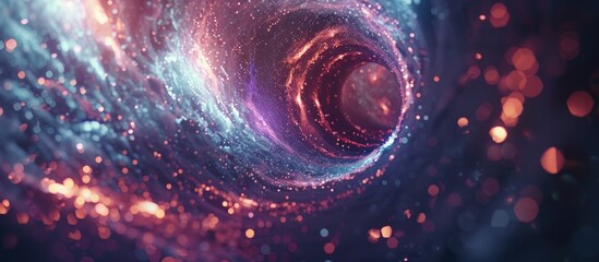 3d illustration a wormhole time and space with millions of stars nebulae background. AI generated - obrazy, fototapety, plakaty