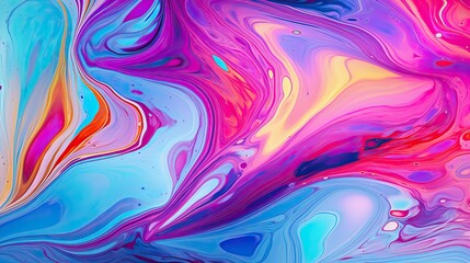 Fototapeta na wymiar Marbled Fluid Art: Vibrant Iridescent Liquid Waves on Abstract Background Texture for Wallpaper