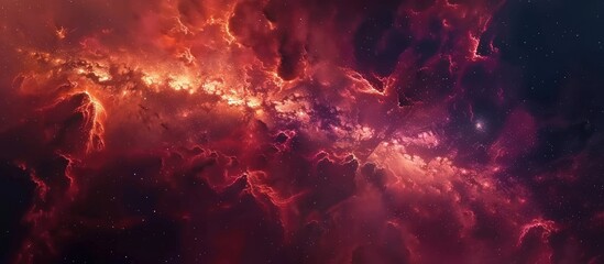 Panoramic fiction of universe outer space beautiful science background. AI generated image