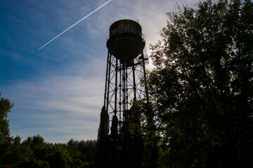 Old abandoned railway water tank in Szeged