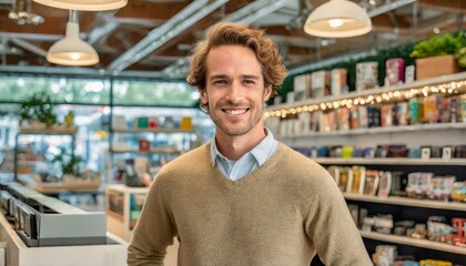 man posing in a store
