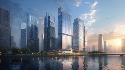 Naklejka premium corporate buildings