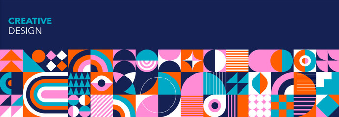 Colorful Abstract Geometric Background. Modern colorful concept design. Modular shapes and elements, vector illustration