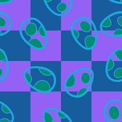 Abstract checkered Easter eggs seamless retro pattern for wrapping paper and fabrics print and party accessories
