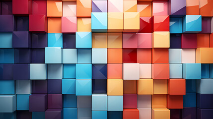 3D rendering, abstract geometric background, simple cube square shape