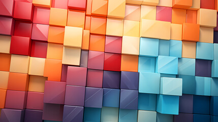 3D rendering, abstract geometric background, simple cube square shape