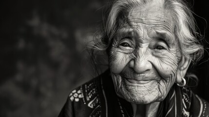 An elderly women smiling