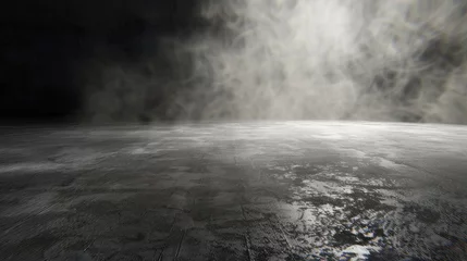 Deurstickers Texture dark concrete floor with mist or fog © buraratn