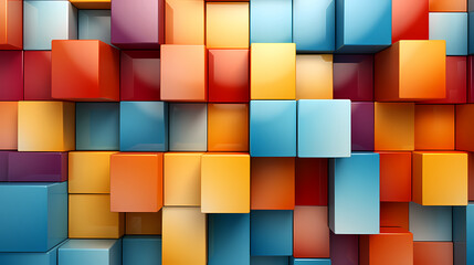 3D rendering, abstract geometric background, simple cube square shape