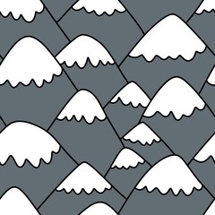 Cartoon mountain seamless vocational pattern for wrapping paper and fabrics and linens and kids clothes print
