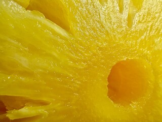 close-up of the pulp of a ripe pineapple
