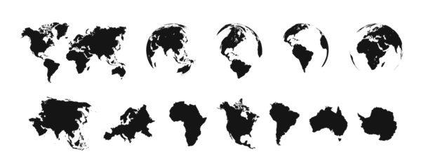 Fotobehang World map illustration. World continents. © 11ua