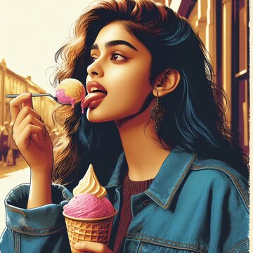 Person eating ice cream 