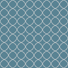 Fototapeta na wymiar Arabesque Mosaic. Geometric Trellis Tile. Quatrefoil Arabian Ethnic Tesselation. Seamless Persian Pattern. Traditional Seamless Moroccan pattern