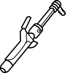 Curling Iron Outline Vector Illustration