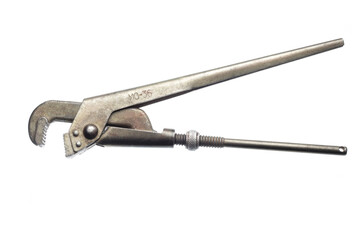 Pipe wrench isolated top view