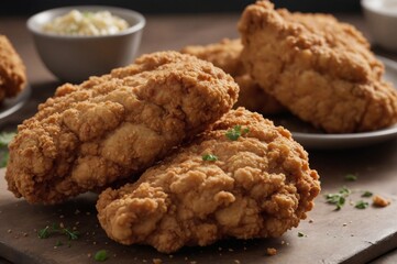 Crispy breaded chicken chops picture
