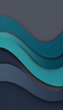 colorful horizontal banner. modern waves background design with teal blue, very dark blue and slate gray color