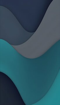 colorful horizontal banner. modern waves background design with teal blue, very dark blue and slate gray color