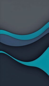 colorful horizontal banner. modern waves background design with teal blue, very dark blue and slate gray color
